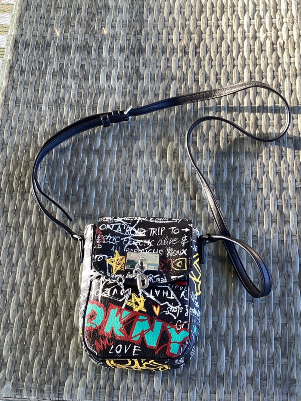 DKNY Cleo Graffiti North South Crossbody Bag